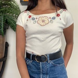 ❌SOLD: Upcycled Embroidered Vintage Top